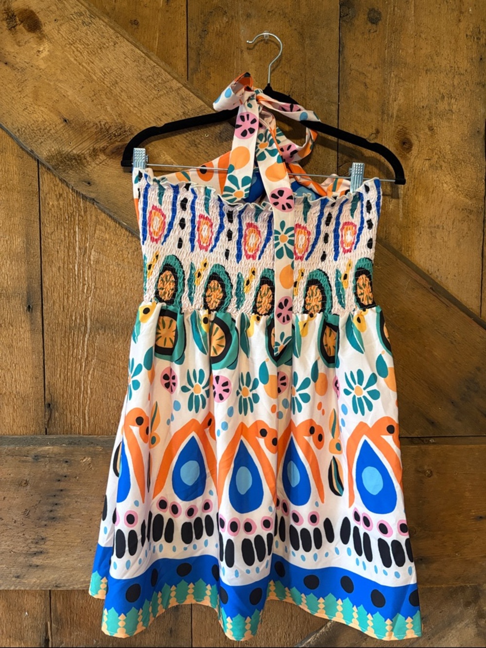 Women’s Bright Multicolor Halter Dress - Brand Unspecified - Picture 3 of 5